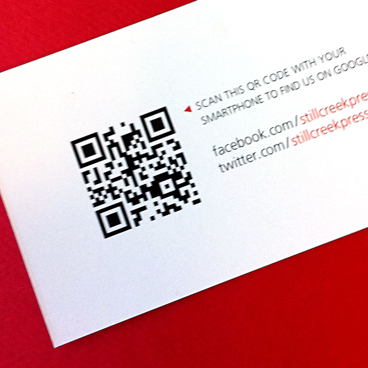 Qr code stillcreek business card Still Creek Press